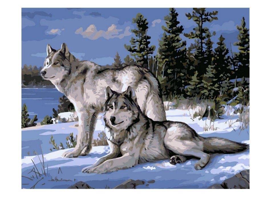 No-Frame-Wolf-Animals-DIY-Painting-By-Numbers-Kits-Paint-On-Canvas-Acrylic-Coloring-Painitng-By-Numb-32646662293