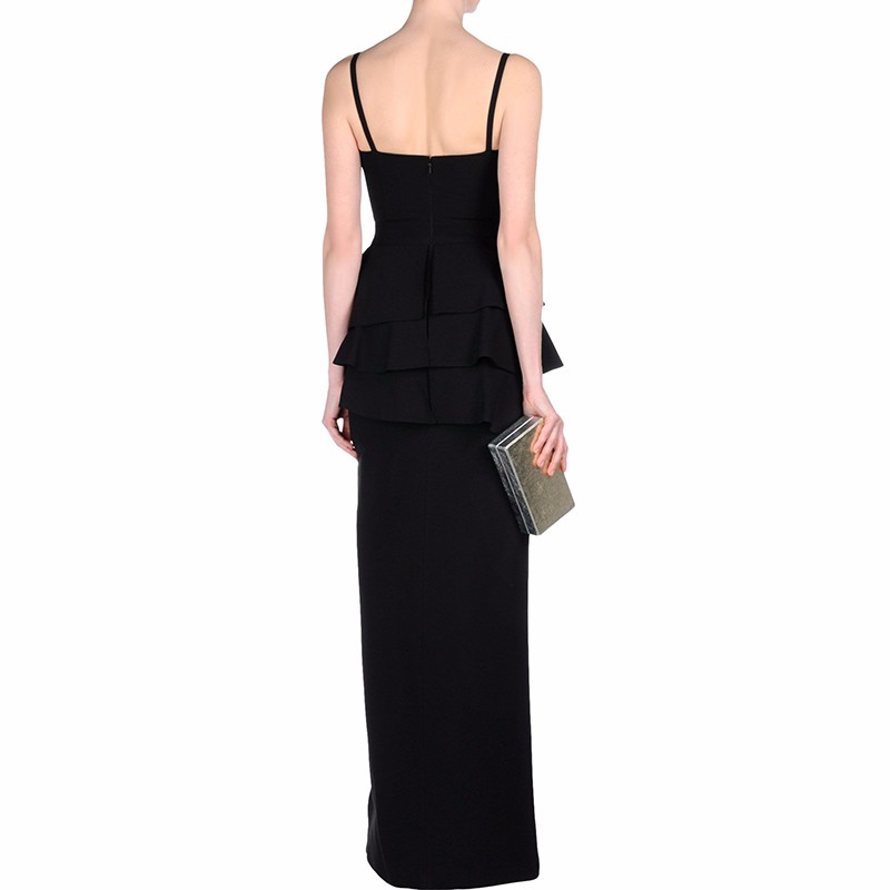 ORMELL-Ladies-V-Neck-Party-Dresses-2016-Elegant-Slim-Summer-Style-Black-Spaghetti-Strap-Vertical-Ple-32713152848