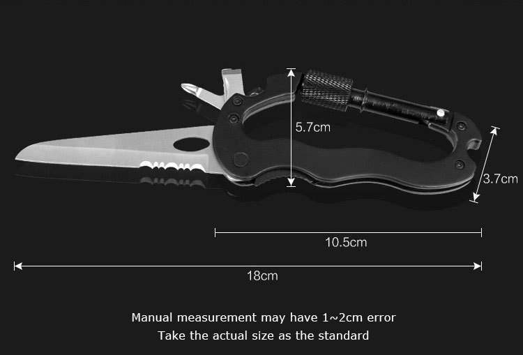 Outdoor-Multi-function-EDC-Tool-5-in-1-With-Knife-Screwdriver-Aluminum-Climbing-Carabiner-Hook-Gear--32543007620