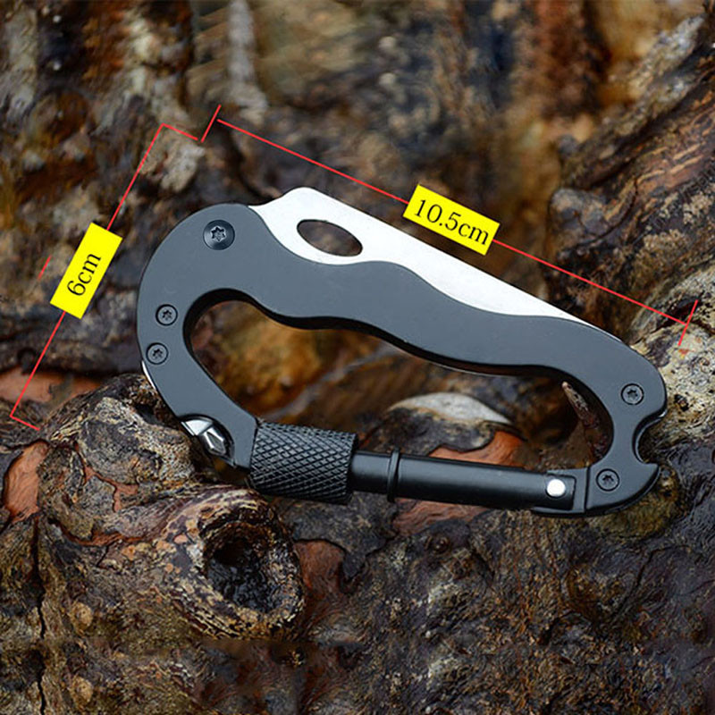 Outdoor-Multi-function-EDC-Tool-5-in-1-With-Knife-Screwdriver-Aluminum-Climbing-Carabiner-Hook-Gear--32543007620