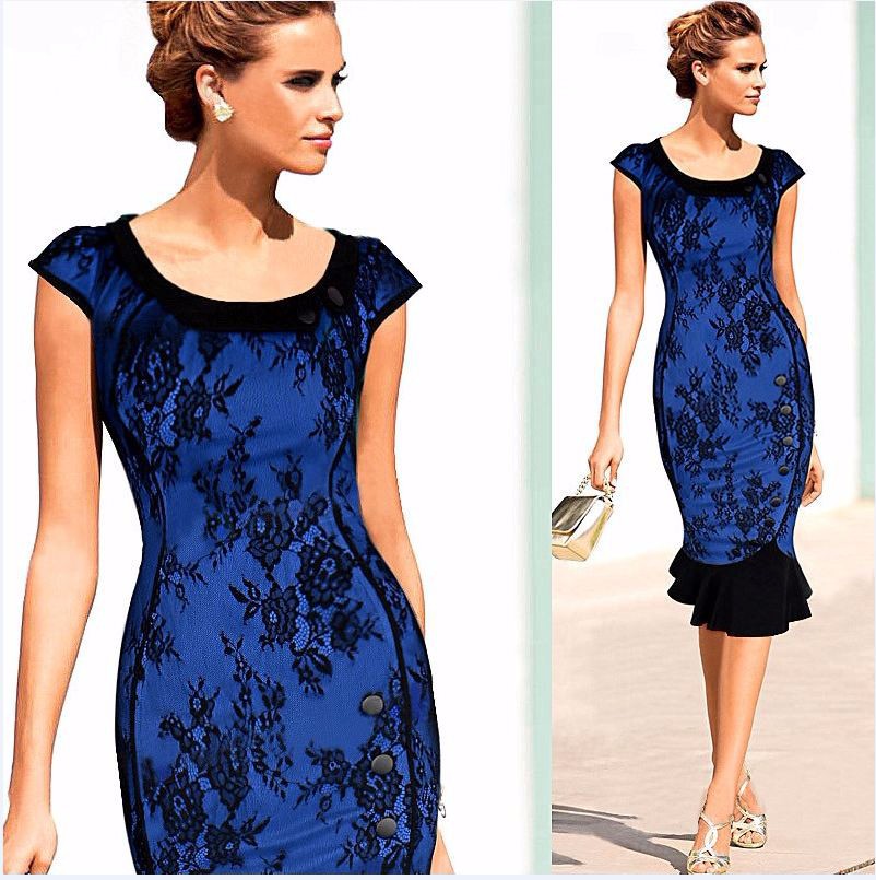 Oxiuly-Sexy-Knee-Length-Royal-Blue-Surface-Lace-Mermaid-Dress-Party-Elegant-Evening-Casual-Office-Wo-32364542107