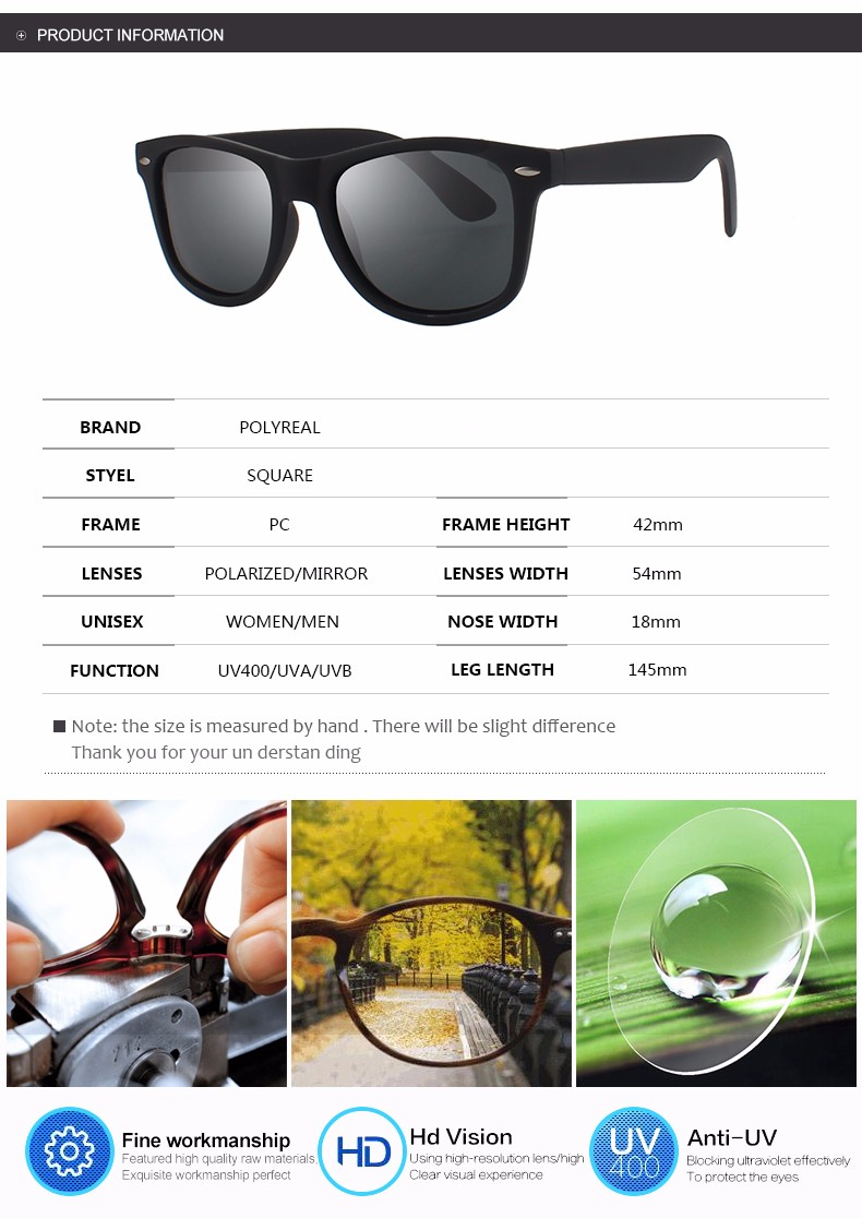 POLYREAL-Classic-Women-Square-Polarized-Sunglasses-Men-Brand-Designer-Fashion-Mirror-Sun-Glasses-UV4-32764795778