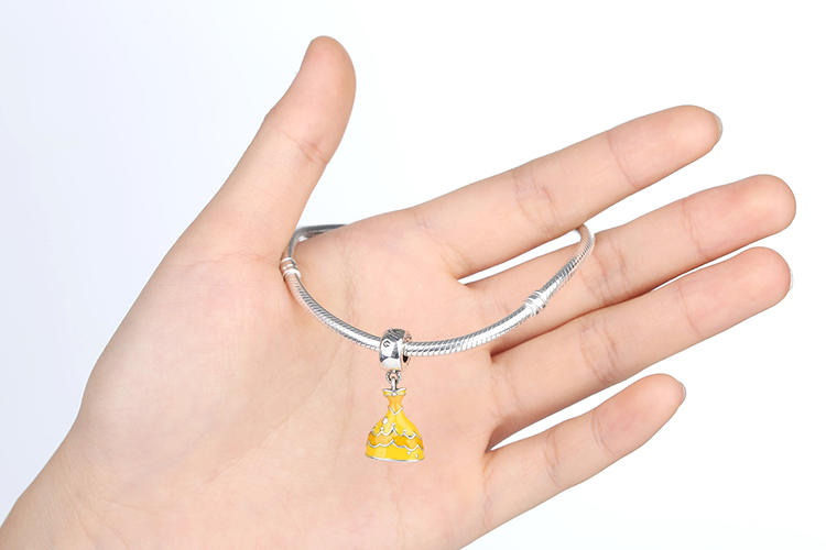 Parts-Accessory-925-Sterling-Silver-Charms-Fit-BISAER-Original--Bracelet-Beautiful-Yellow-Princess-D-32573295871