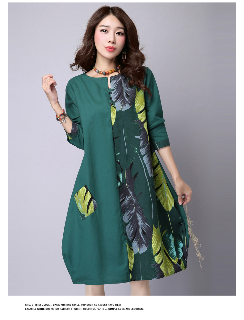 Patchwork-Leaves-Print-Long-Sleeve-Dress-Fashion-Vintage-2016-cottonlinen-Loose-casual-Women-Dresses-32708725070