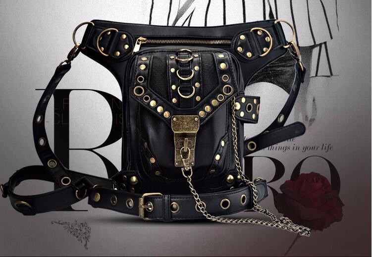 Personality-WomenMen-Black-Leather-Steampunk-Mini-Waistbag-Motorcycle-Leg-Thigh-Holster-Bag-Crossbod-32543035933