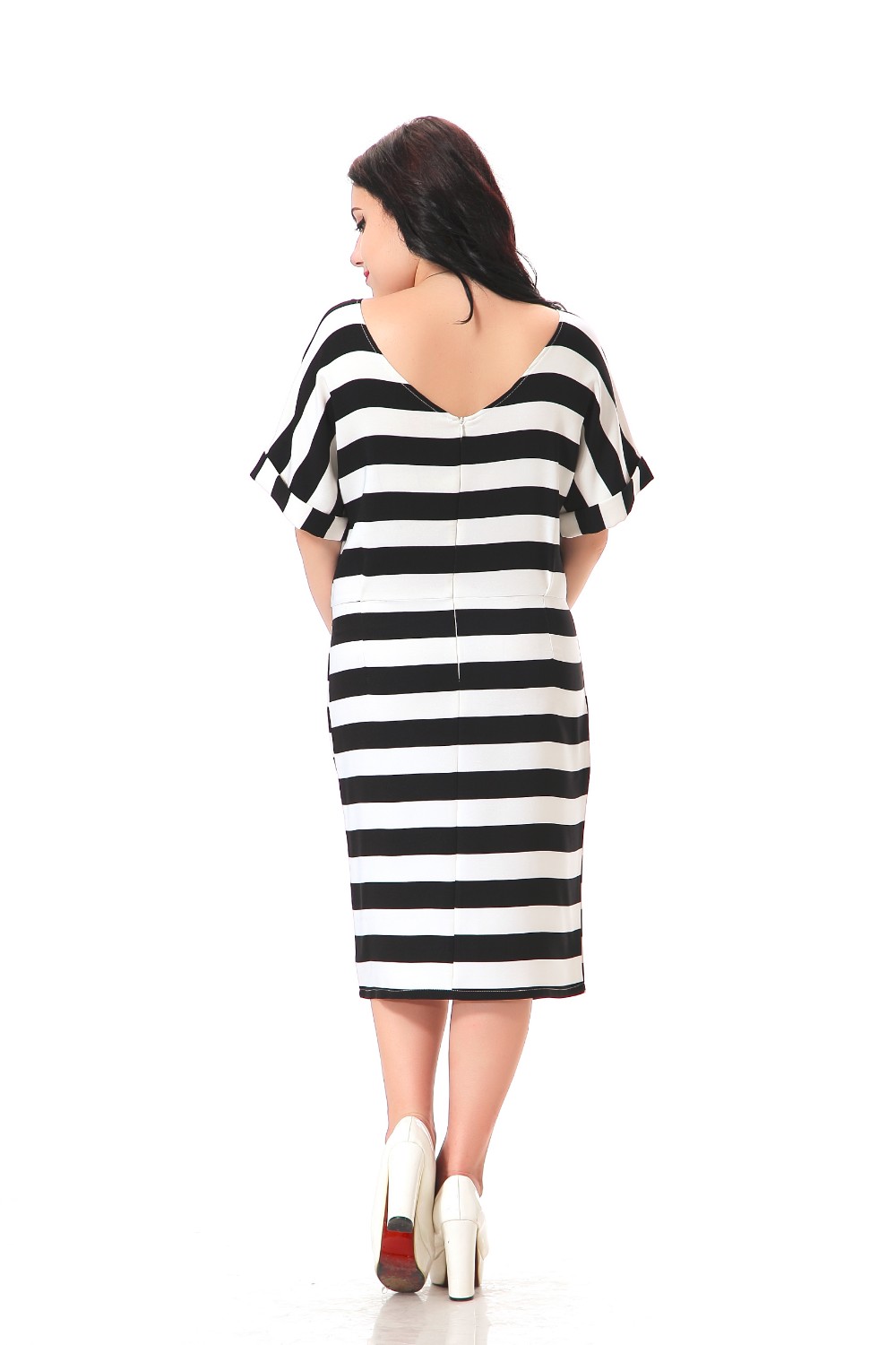 Plus-Size-Stripe-Dress-Women-With-split-in-front-Casual-loose-dress-with-sexy-hollow-out-back-autumn-32696487494