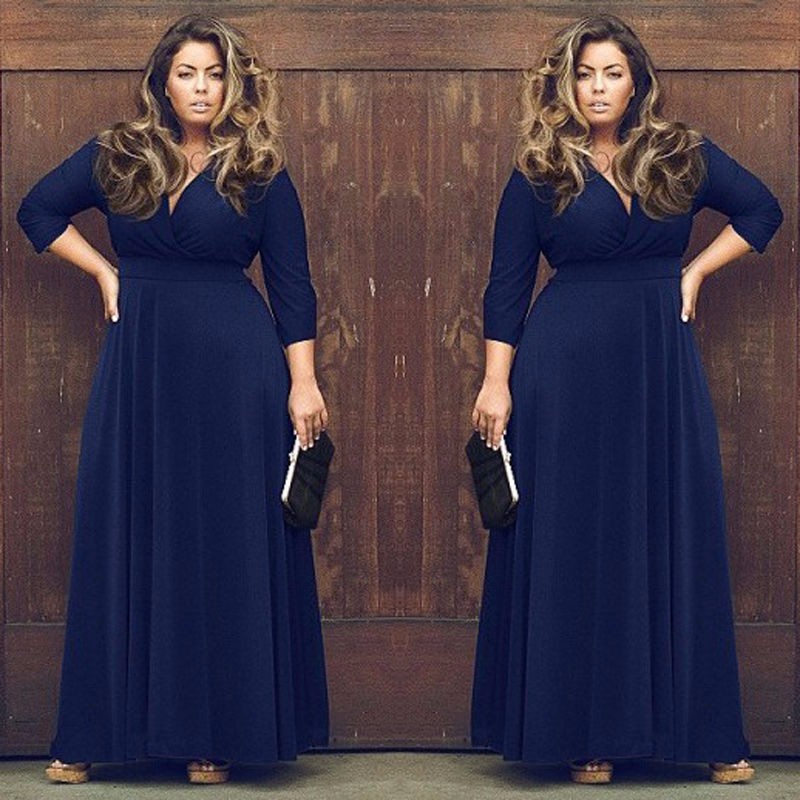 Plus-Size-Women-Autumn-Winter-Dress-Big-Size-Casual-Sexy-Party-Dress-Vestidos-V-Neck-Loose-Long-Dres-32725957125