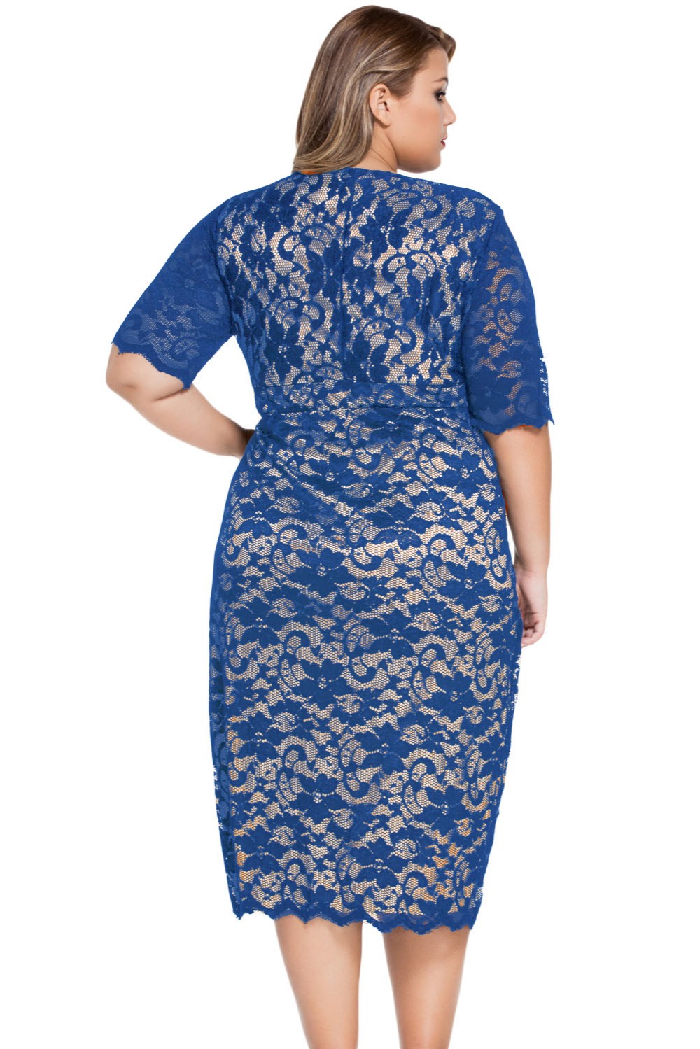 Plus-Size-Women-Clothing-2017-Summer-Formal-Office-Work-Dress-V-Neck-Half-Sleeve-Lace-Midi-Dress-LC6-32664004402