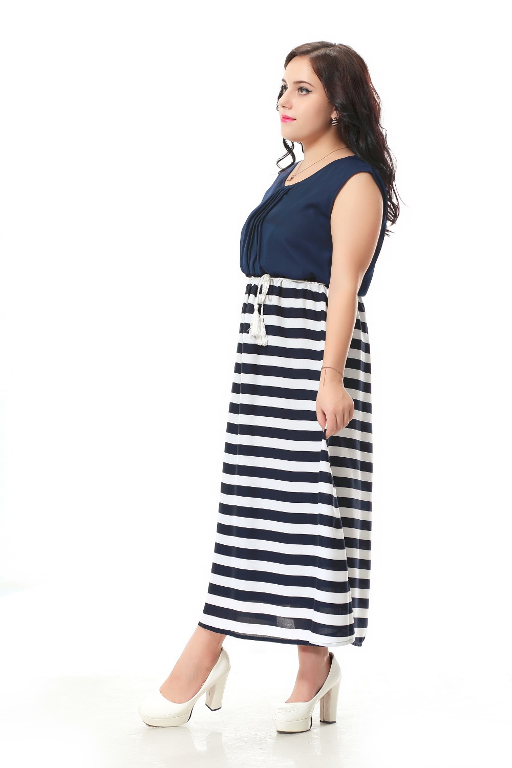 Plus-size-chiffon-dress-with-bohemian-stripe-style-Cute-maxi-party-dress-with-sashes-decoration--Blu-32698988763