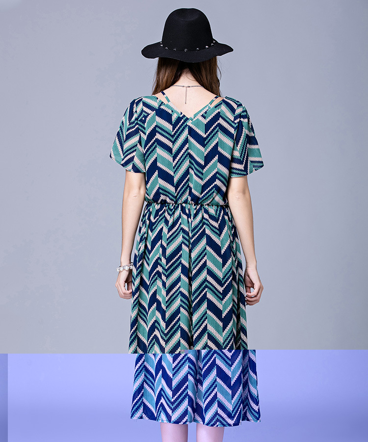 Plus-size-women-stripe-Dresses-for-fat-summer-new-small-V-neck-chiffon-dress-short-sleeve-pleated--c-32750305931