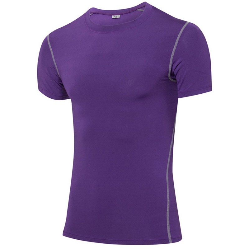 Pro-Solid-Colors-T-shirts-Men-Compression-Shirt-Short-Sleeve-Bodybuilding-Stretch-Quick-Dry-Keep-Fit-32781056589