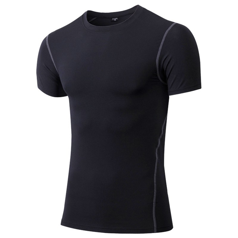 Pro-Solid-Colors-T-shirts-Men-Compression-Shirt-Short-Sleeve-Bodybuilding-Stretch-Quick-Dry-Keep-Fit-32781056589