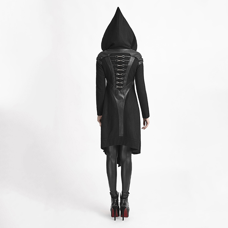 Punk-Rave-Women-Hooded-Coat-Black-Goth-Cosplay-Cyber-Steampunk-Witch-Long-Jacket-Y611-S-M-L-32633003158