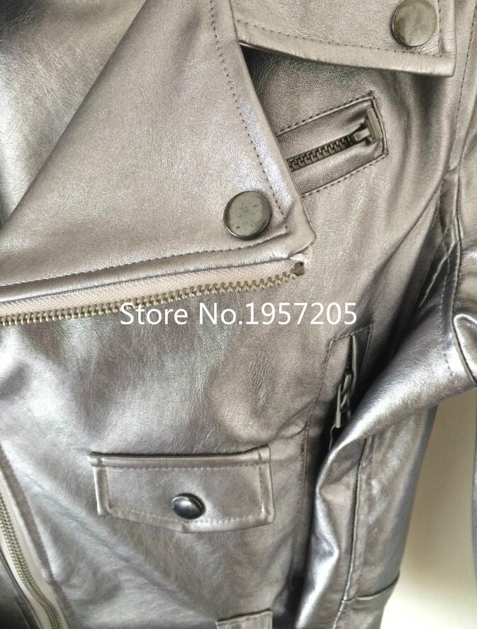 Punk-Style-Ladies-Slim-Fit--Self-Belt-PU-Leather-Jacket-Epaulet-Shoulder-Quality-Silver-Motorcycle-C-32685044512