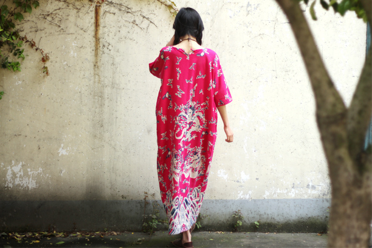 Red-Blue-Printed-Plus-size-Women-Long-Dress-Chinese-style-Oversized-Loose-Dress-Robe-Femme-Brand-Lin-32646708939