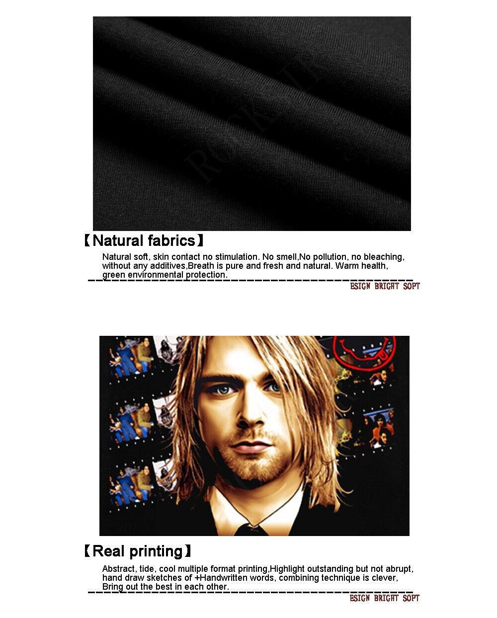 Rocksir-16-Kinds-of-Patterns-2015-Newest-100-cotton-top-Printed-men39s-Black-shirt-T-shirts-nirvana--2026014730