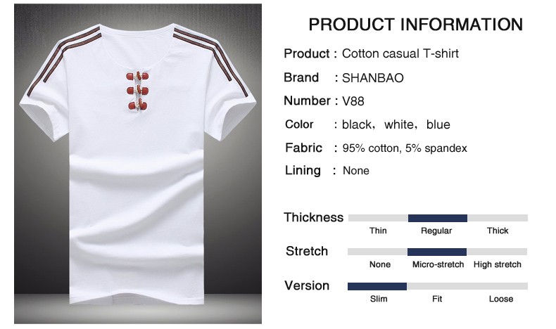 SHAN-BAO-Brand-summer-fashion-leather-buckle-strap-T-shirt-men39s-high-quality-cotton-stretch-short--32632846861