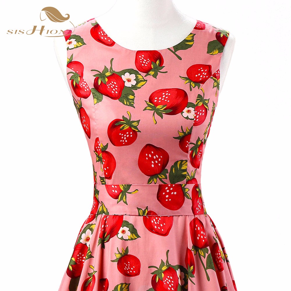 SISHION-Plus-Size-Women-Summer-Dress-VD0224-Sleeveless-Strawberry-Print-Cotton-Audrey-hepburn-Swing--32633862190