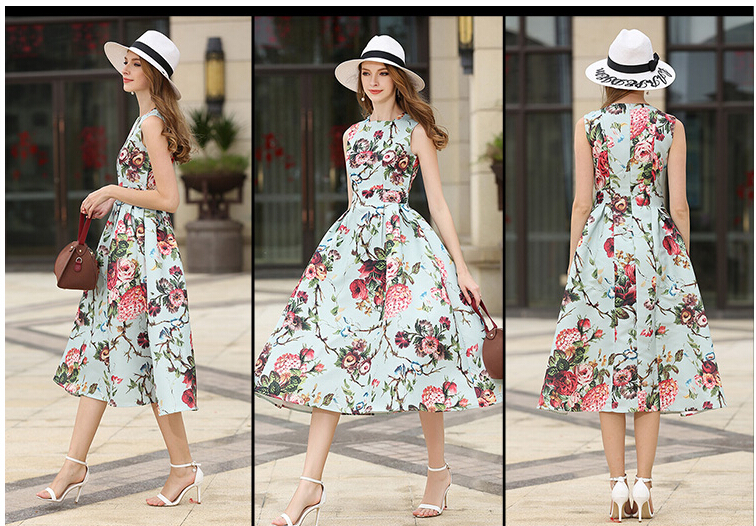 SMTHMA-HIGH-QUALITY-New-Fashion-2017-Designer-Runway-Dress-Women39s-Sleeveless-Noble-Floral-Printed--32800213466