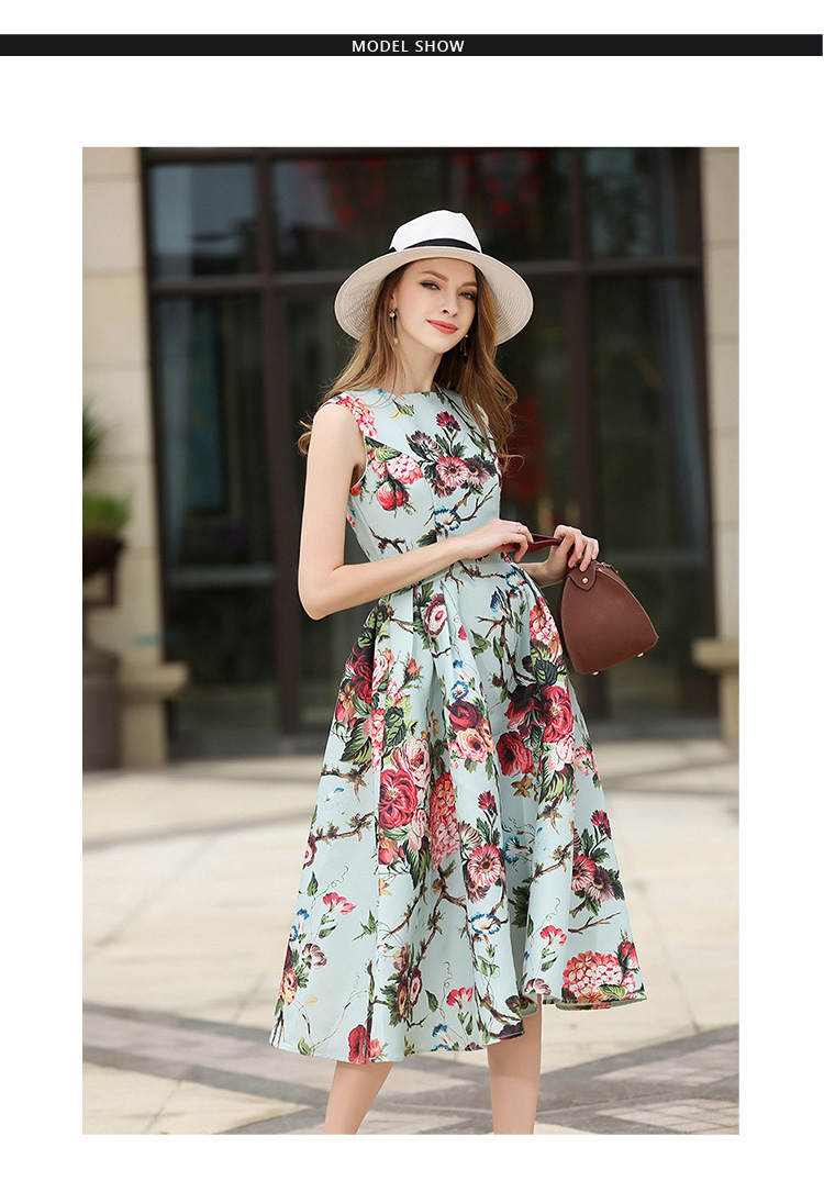 SMTHMA-HIGH-QUALITY-New-Fashion-2017-Designer-Runway-Dress-Women39s-Sleeveless-Noble-Floral-Printed--32800213466