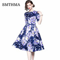 SMTHMA-HIGH-QUALITY-New-Fashion-2017-Designer-Runway-Dress-Women39s-Sleeveless-Noble-Floral-Printed--32800213466