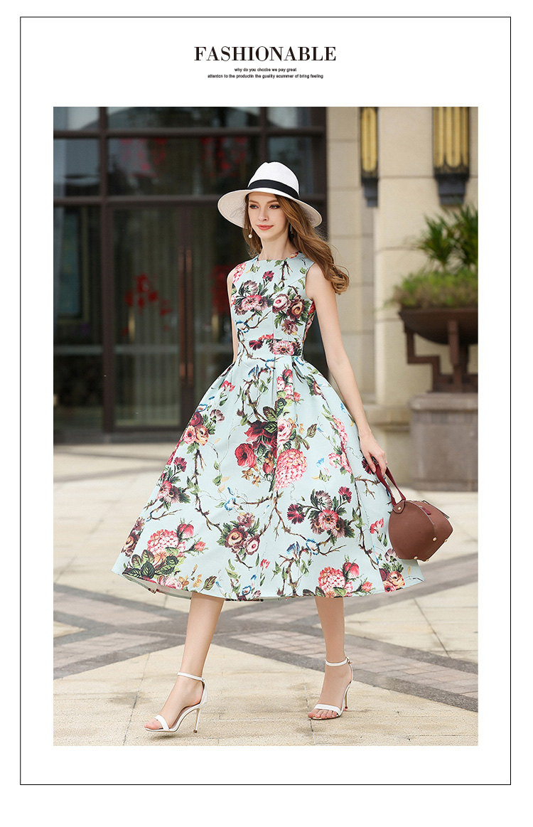 SMTHMA-HIGH-QUALITY-New-Fashion-2017-Designer-Runway-Dress-Women39s-Sleeveless-Noble-Floral-Printed--32800213466