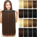 SNOILITE-8Pcsset-23quot-60CM-Long-Mega-Synthetic-Straight-Full-head-Clip-in-Hair-Extensions-18clips--32382700481