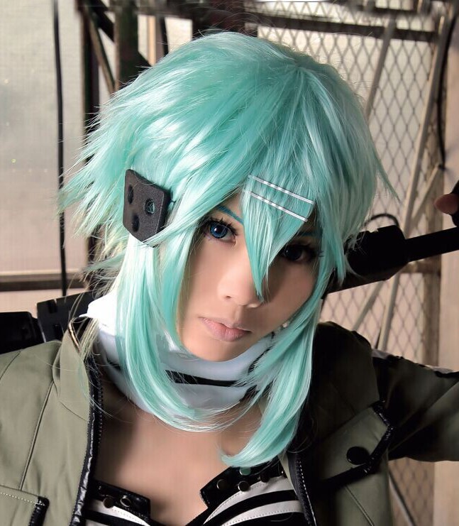 SUNCOS-Sword-Art-Online-Sword-Sinon-blueshort-40cm-16quot-anime-hair-cosplay-wig-heat-resistance-hai-2014580901