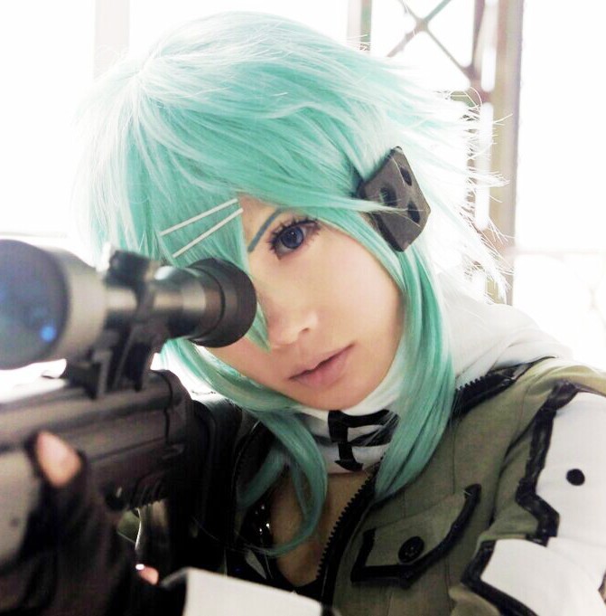 SUNCOS-Sword-Art-Online-Sword-Sinon-blueshort-40cm-16quot-anime-hair-cosplay-wig-heat-resistance-hai-2014580901