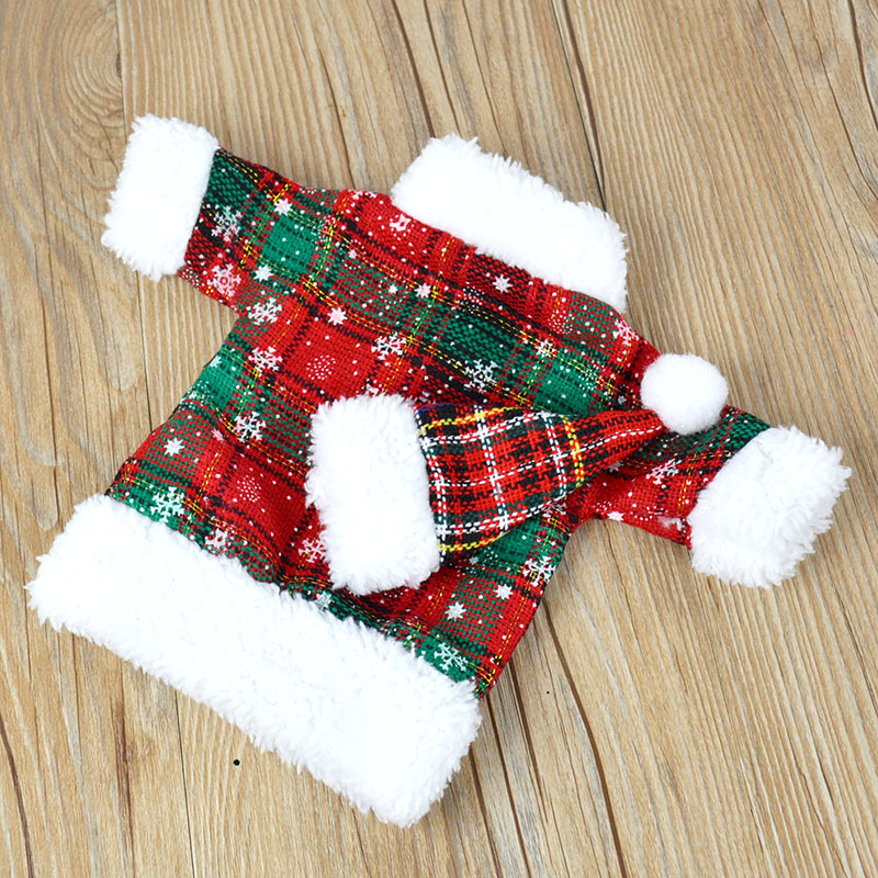 Santa-Claus-Plaid-Clothing-Hat-Dress-Set-Wine-Bottle-Cover-Decor-Christmas-Gift-32724995205