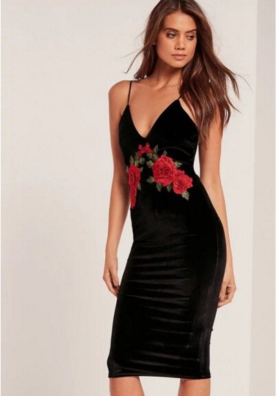 Sexy-Red-Rose-Flower-3D-Appliques-Embroidery-Spaghetti-Strap-Sheath-Velvet-Dress-Vintage-Woman-Packa-32769689779