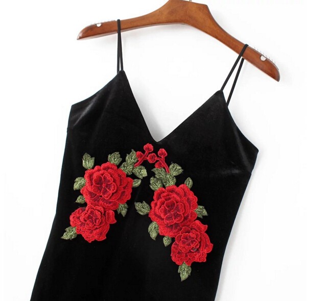 Sexy-Red-Rose-Flower-3D-Appliques-Embroidery-Spaghetti-Strap-Sheath-Velvet-Dress-Vintage-Woman-Packa-32769689779