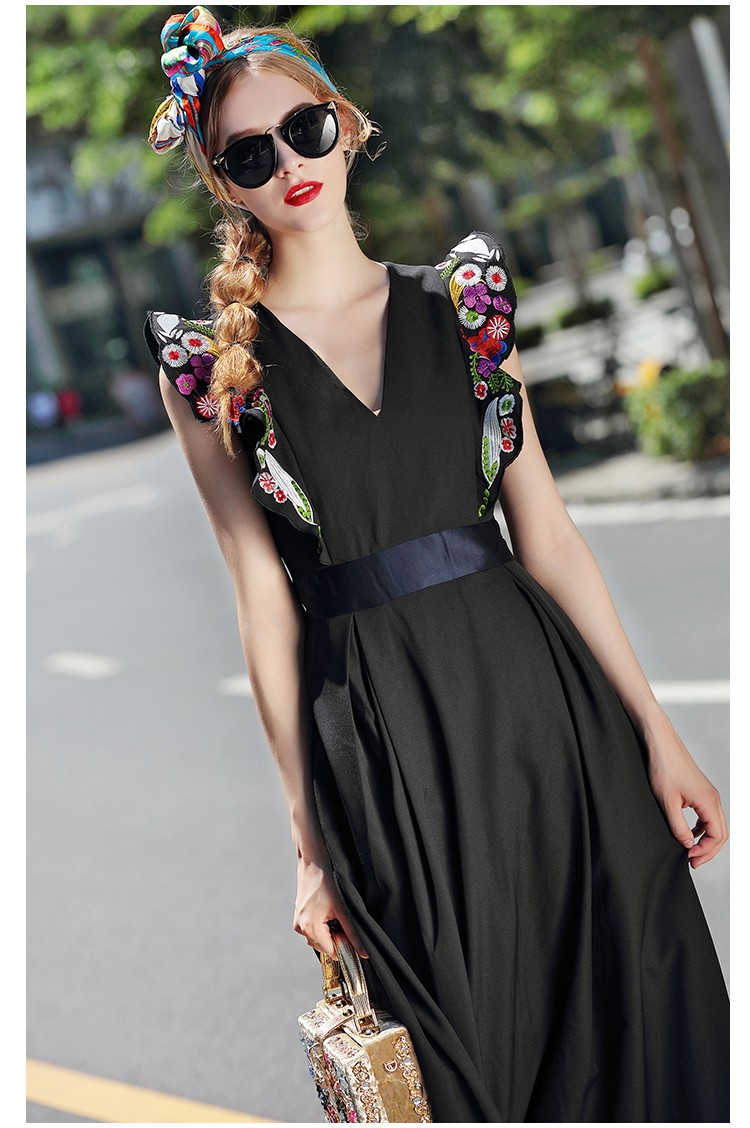 Sexy-V-Neck-Long-Black-Dress-New-Fashion-Women-High-Quality-Butterfly-Sleeve-flower-Embroidered-Part-32714887668