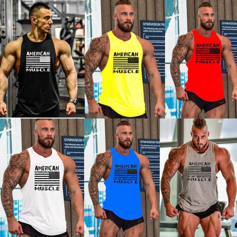 Sexy-gymtank-top-New-Bodybuilding-Golds--Singlet--Skull-NO-PAIN-NO-GAIN-Fitness-Muscle-Men-Tight-Wor-1884347595