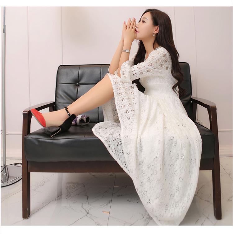 Shanto-flare-sleeve-hollow-out-elastic-waist--women-long-white-dress-spring-summer-1599plus--BW-32657731250