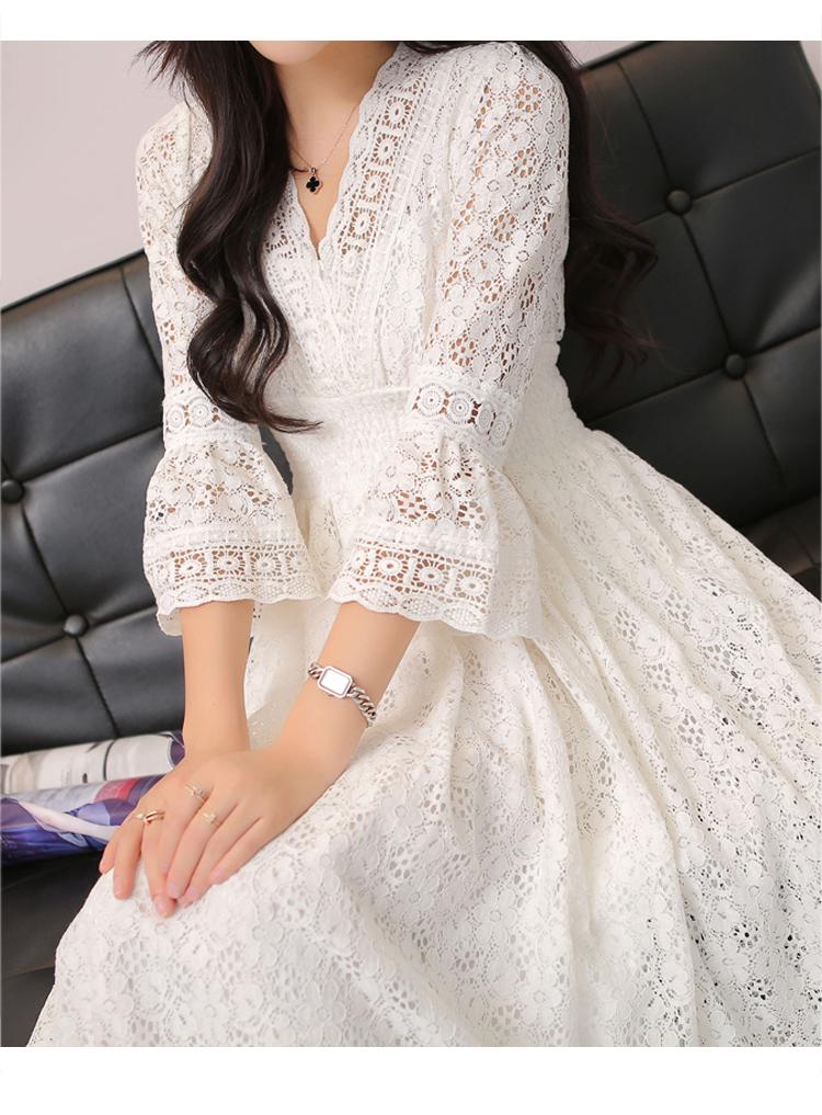 Shanto-flare-sleeve-hollow-out-elastic-waist--women-long-white-dress-spring-summer-1599plus--BW-32657731250