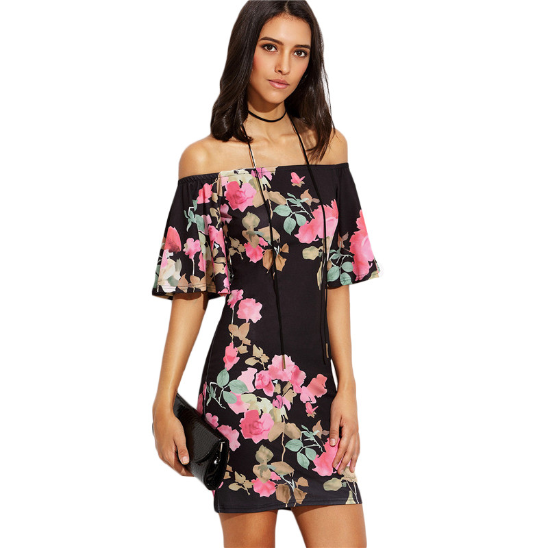 SheIn-Elegant-Dresses-For-Women-Summer-Ladies-Multicolor-Floral-Print-Short-Sleeve-Off-The-Shoulder--32711037984