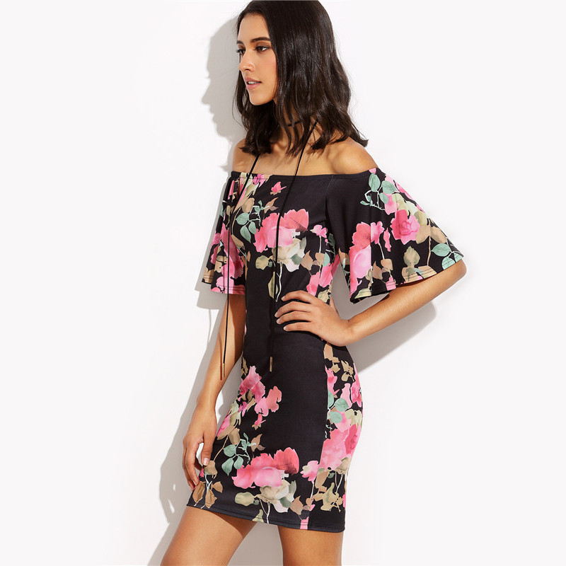 SheIn-Elegant-Dresses-For-Women-Summer-Ladies-Multicolor-Floral-Print-Short-Sleeve-Off-The-Shoulder--32711037984