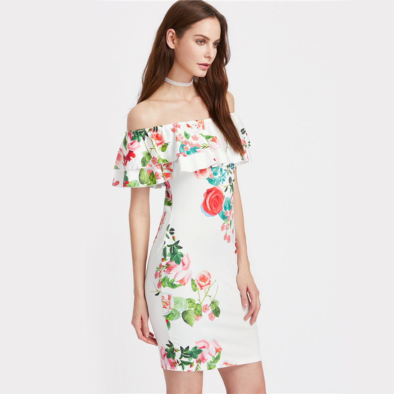 SheIn-Ladies-Summer-Sexy-Sheath-Dresses-Womens-Multicolor-Floral-Ruffle-Off-The-Shoulder-Half-Sleeve-32703782100