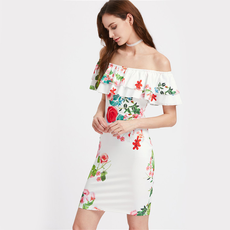 SheIn-Ladies-Summer-Sexy-Sheath-Dresses-Womens-Multicolor-Floral-Ruffle-Off-The-Shoulder-Half-Sleeve-32703782100