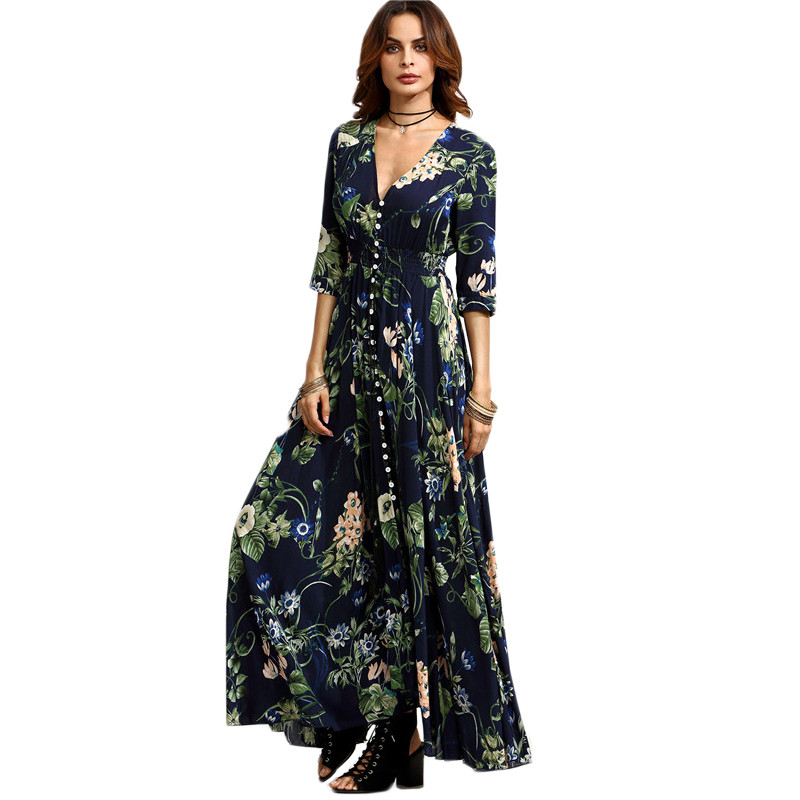 SheIn-Long-Floral-Maxi-Dress-Boho-Long-Dress-Elegant-Beach-Navy-Floral-Print-Half-Sleeve-Button-Fron-32757200249