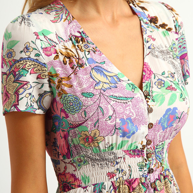 SheIn-Multicolor-Floral-Print-Button-Split-Front-Flare-Beach-Wear-Boho-Maxi-Dress-Women-Short-Sleeve-32638707178