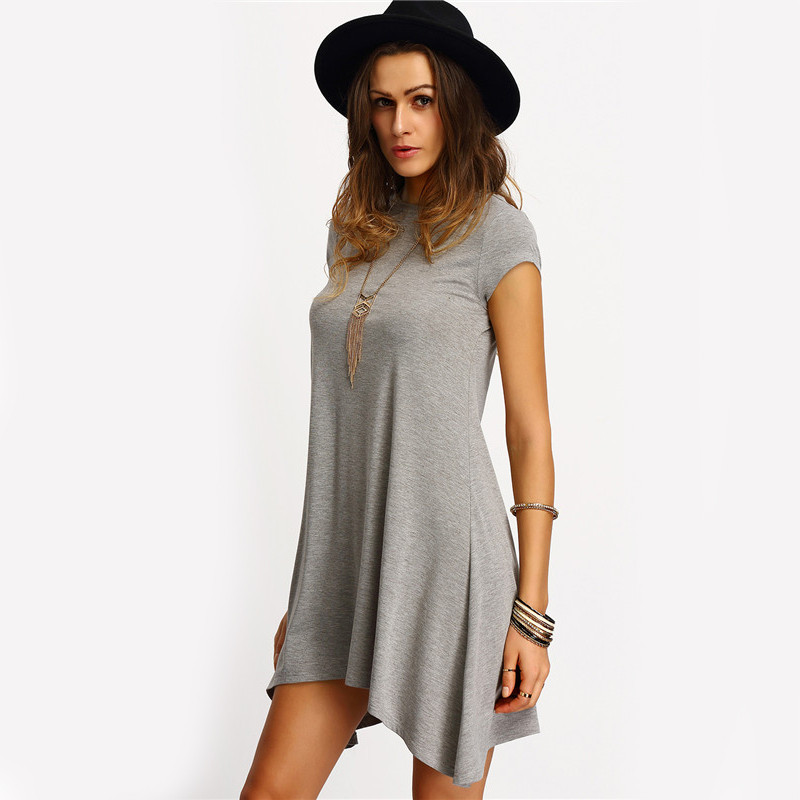 SheIn-New-Arrival-Womens-Summer-Dresses-2016-Ladies-Grey-Asymmetric-Hem-Casual-Round-Neck-Short-Slee-32658799935