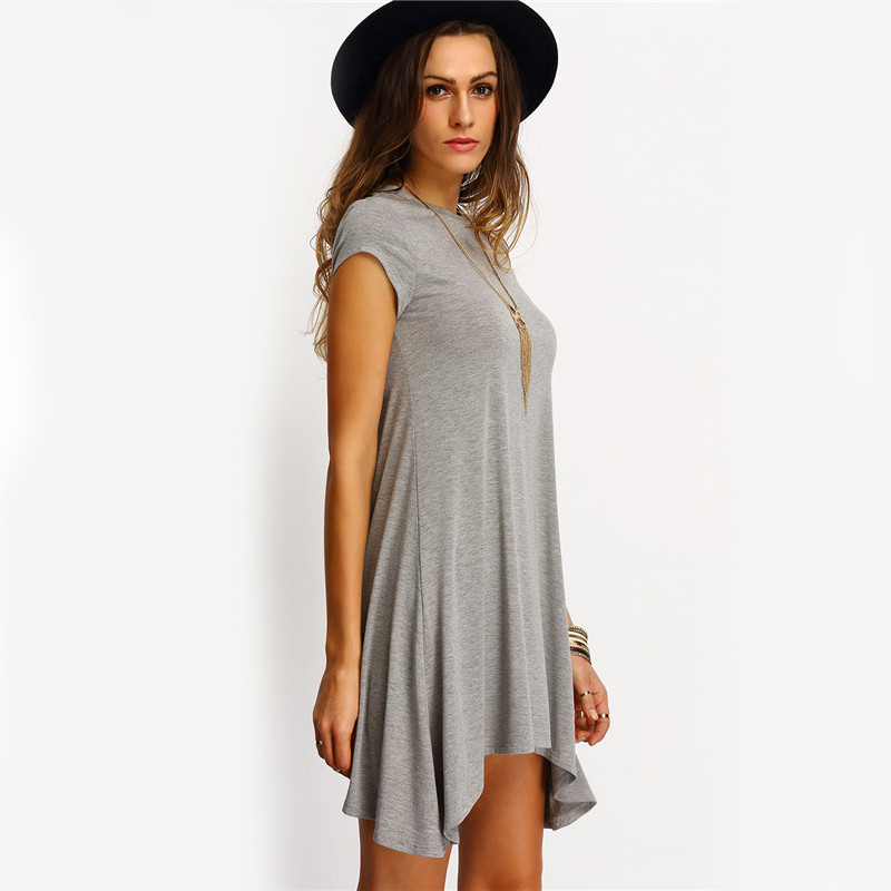 SheIn-New-Arrival-Womens-Summer-Dresses-2016-Ladies-Grey-Asymmetric-Hem-Casual-Round-Neck-Short-Slee-32658799935