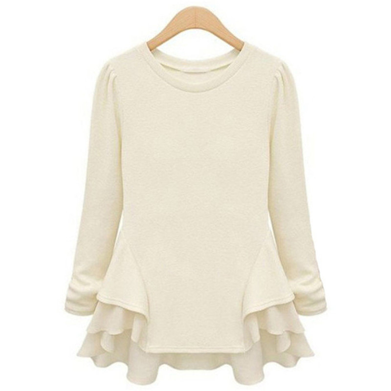 SheIn-New-Autumn-Hot-Top-Women39s-Beige-Long-Sleeve-Contrast-Chiffon-Ruffles-Tees-Fashion-Casual-Bri-1922414061