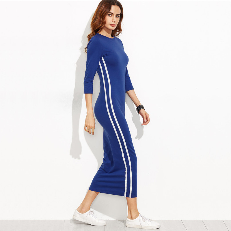 SheIn-Sexy-Dresses-2017-New-Arrival-Pencil-Dress-Women-Blue-Striped-Side-Three-Quarter-Length-Sleeve-32782298558