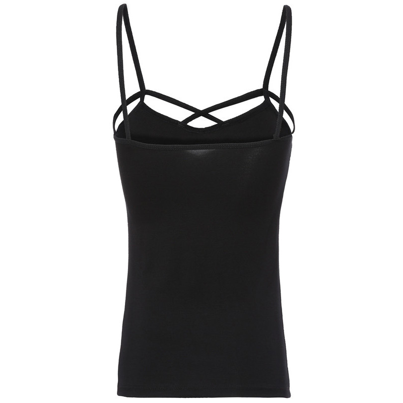 SheIn-Sexy-Slip-V-Neck-Sheath-Cami-Top-New-Style-2016-Summer-Plain-Black-Spaghetti-Strap-Hollow-Out--32613162671