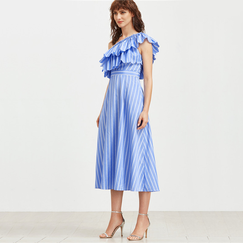 SheIn-Summer-Dress-2017-Women-Blue-Striped-One-Shoulder-Layered-Ruffle-Dress-Sleeveless-A-Line-Midi--32799257856