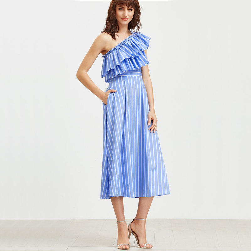 SheIn-Summer-Dress-2017-Women-Blue-Striped-One-Shoulder-Layered-Ruffle-Dress-Sleeveless-A-Line-Midi--32799257856