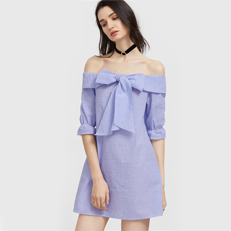 SheIn-Summer-Dress-Blue-And-White-Striped-Bow-Tie-Fold-Off-The-Shoulder-Dress-Womens-Half-Sleeve-Cut-32797291288